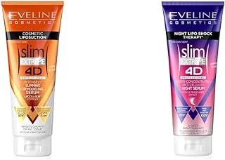 Evenline Cosmetics Slim Extreme 4D Liposuction Plus Serum, 250 ML & EVENLINE COSMETICS Slim Extreme 4D Prof Night Lipo Shock Therapy, 250 ml