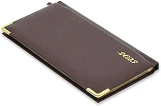 FIS 2023 Golden Slim English Diary Vinyl, 1 Side Padded Chocolate -FSDI52EG23CH