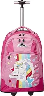 High Sierra Big Wheels Trolley Backpack + Lunch Bag + Pencil Pouch Unicorn Pink Set 3pc, 66I (*) HE 666, HS Big Wheels Set, Large