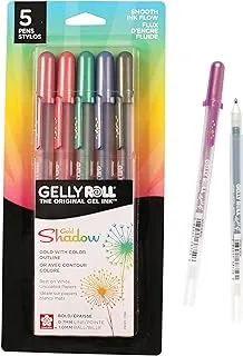 Sakura Gelly Roll Gold Shadow Gel Pens, Assorted Metallic Duo Tone Colors, 5 Pack 58760