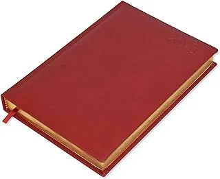 FIS Golden Diary 2023 (English) A5, Italian PU, 1-Side Padded, Maroon - FSDI20EG23MR