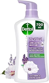 Dettol Sensitive Showergel & Bodywash, Lavender & White Musk Fragrance for Effective Germ Protection & Personal Hygiene,700ml