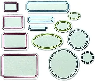 مجموعة Sizzix Thinlits Die Set 13PK Vintage Labels بواسطة Tim Holtz | 665929 | الفصل الثالث 2022 ، متعدد الألوان ، مقاس واحد