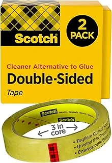 Scotch Double Sided Tape, 3/4 in x 1296 in, 2 Rolls (665-2P34-36)