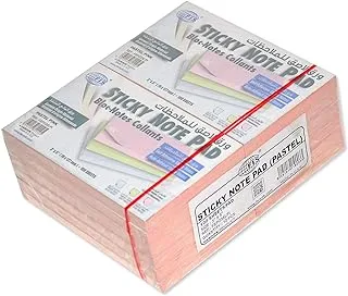 FIS® Sticky Note Pad، 3X5 inches، Pack of 12، Pastel Pink 100 Sheets -FSPO35LPI