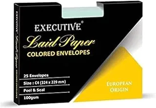 FIS executive laid paper peel and seal 324 mm x 229 mm envelopes, multicolor, pack of 25