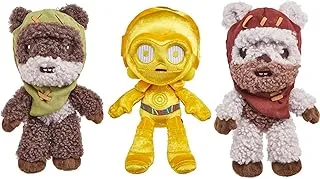 Star Wars Endor Celebration Plush 3-Pack with 2 Ewoks & C-3PO Soft Doll ، هدية لعبة قابلة للتحصيل للمعجبين من سن 3 سنوات فما فوق [Amazon Exclusive]