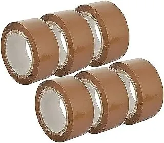 MARKQ Brown Packaging Tape | 2 inches x 50 yards Strong Heavy Duty Packing Tape for Parcel Boxes, Moving Boxes, Large Postal Bags, Office Use [6 Rolls]