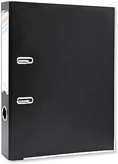 FIS Pack of 50 Pieces Lever Arch File Folder With Slide-In Plate Black