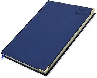 FIS 2023 Diary A4 PU Arabic/English 1-Side Padded Gold Corner Blue - FSDI48AEPG23BL