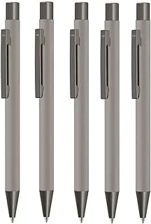 Santhome UMA Ballpoint Pen | made in Germany Retractable for smooth writing (Pack of 5, Grey)