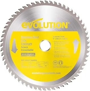 Evolution Power Tools 230BLADESS Stainless Steel Cutting Saw Blade, 9-Inch x 60-Tooth