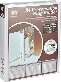 FIS FSBD240DPB 2D Presentation Ring Binder، A4 حجم ، أبيض