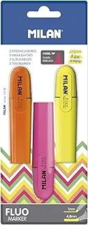 Blíster 3 Fluorescent Marker Bevelled Tip (Orange-Pink-Yellow)