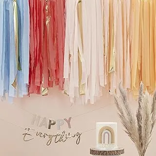 Muted Pastel Streamer Ceiling Decoration