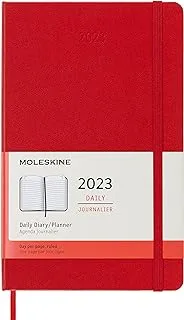 Moleskine 2023 Daily Planner, 12M, Large, Scarlet Red, Hard Cover (5 x 8.25)
