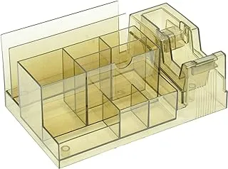 FIS FSORUS-K238 Desk Organizer with Tape Dispenser, Smoky