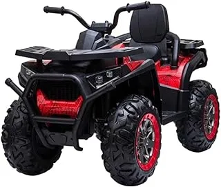 Megastar 12V Predator Premium Remote Control Ride on ATV Quad Bike for Kids, Red