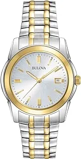 Bulova Men's Classic Two-Tone Stainless Steel 3-Hand Date Quartz Watch, 38mm Style: 98H18