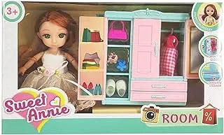 Sweet Annie Fashion Dolls, Toy Figure, Doll Wardrobe Playset - Pink, TTC291536