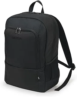 DICOTA Eco Backpack BASE 13-14.1 - lightweight laptop rucksack with protective padding and storage space, black