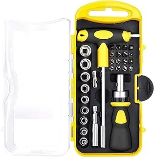 ECVV Deli Ratchet Screwdriver Set T-Wrench Socket Adapter Set, 29 Sets DL1129