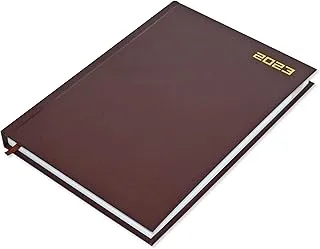 FIS 2023 Agenda Diary English Vinyl Hard Cover, Chocolate - FSDI75EV23CH