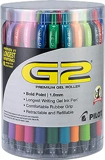 Pilot, G2 Premium Gel Roller Pens, Bold Point 1 mm, Tub of 36, Assorted Colors