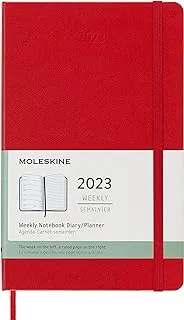 Moleskine Classic 12 Month 2023 Weekly Planner, Hard Cover, Large (12.7 cm x 21 cm), Scarlet Red