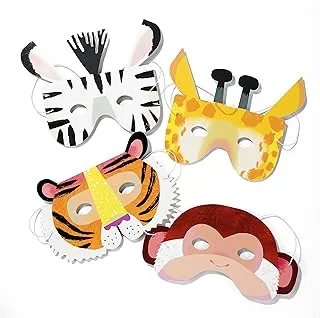 Talking Tables Party Jungle Animal Paper Masks 8-Pieces Set