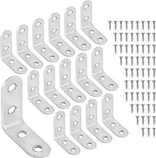 20pcs L Brackets for Wood 40mmx40mmx16mmX2mm Stainless Steel 90 Degree L Shaped Angle Corner Braces Brackets 20pcs and 80pcs of Screws