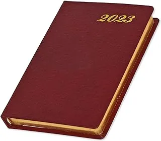 FIS Golden Bonded Leather Pocket Diary 2023 (English) Maroon - FSDI10EGB23MR