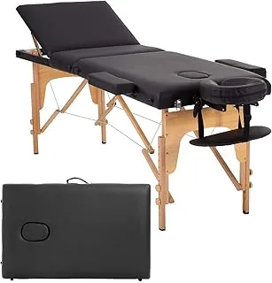 Massage Table Portable 84 inch Massage Bed Spa Bed 3 Fold Facial Table Esthetician table Salon SPA Bed Height Adjustable With Carry Case