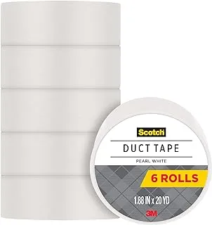 Scotch Duct Tape, White, 1.88-Inch by 20-Yard, 6-Pack