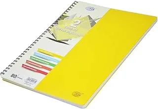 FIS FSUB2SPPLE 2 Subject Micro Perforated Pages University Books, 80 Sheets, A4 Size, Yellow