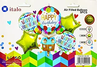 Italo 6915611502055 Happy Birthday Party Decoration Balloon 5-Pices of Set