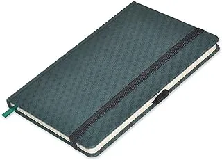 FIS Executive Notebook, Size 13x21CM, 96 Sheets 5MM Square With Elastic PU Window Green Design 3 -FSNBEX5M1321GR3