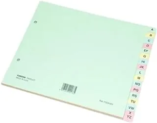 FIS FSDV301 Board Divider, 240 Gsm, A-Z English, A5 Size, Light Green