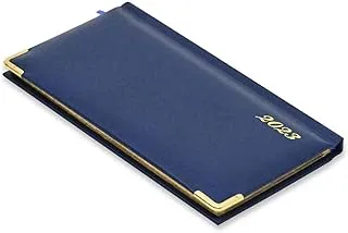 FIS 2023 Golden Slim English Diary Vinyl, 1 Side Padded Blue -FSDI52EG23BL