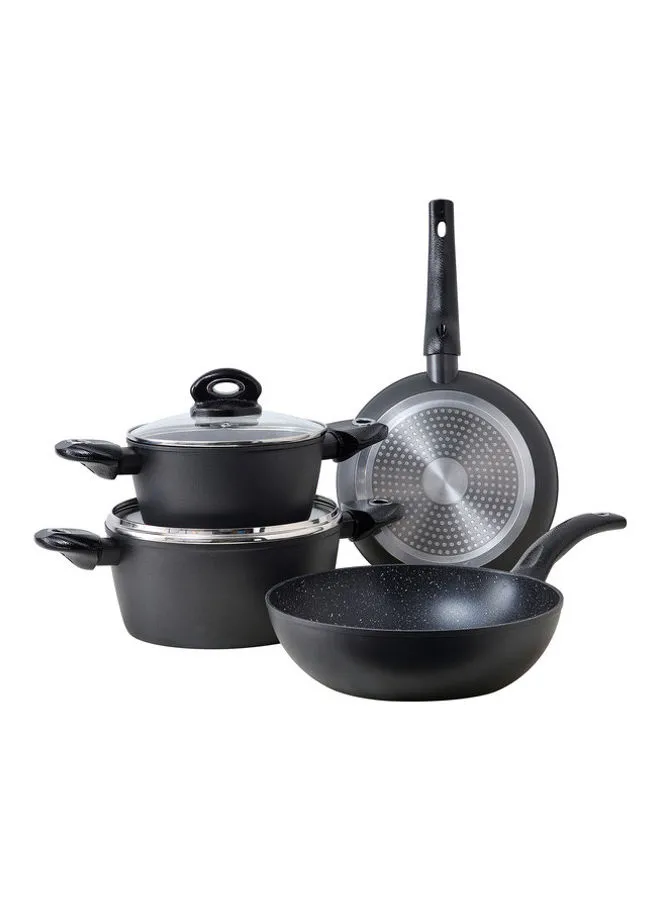 BERGNER 6-Piece Orion Forged Aluminium Induction Bottom Non-Stick Cookware Set Grey/Black