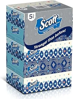 Scott Facial Tissue, 2 PLY, 120 Sheets x 5 Tissue Boxes