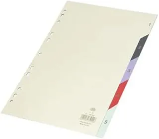 FIS FSDV358 120 GSM 1-5 English Executive Color Paper Divider, A4 Size