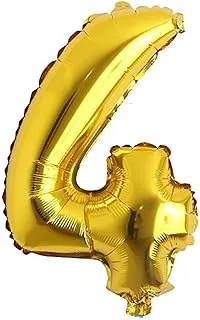 Italo Number 4 Foil Balloon, 16-Inch Size, Gold