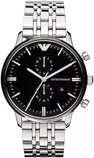 Emporio Armani Men's Chronograph, Silver Stainless Steel Watch, 43mm case size