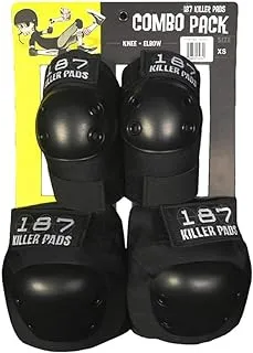 187 KILLER PADS Combo Pack Knee & Elbow Protection Set S/M Black