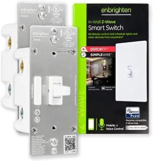 GE Enbrighten Z-Wave Plus Smart Light Switch 2-pack with QuickFit and SimpleWire, 3-Way Ready, Works Alexa, Google Assistant, Zwave Hub Required