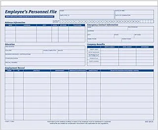 Adams Employees Personnel File Folder, Heavy Card Stock, 11-3/4 x 9-1/2 Inches, Pack of 20 Folders (9287ABF)