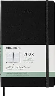 مخطط Moleskine الأسبوعي 2023 ، يوميات أسبوعية لمدة 12 شهرًا مع تخطيط عمودي ، مخطط عمودي أسبوعي ، غلاف صلب ، حجم كبير 13 × 21 سم ، اللون أسود