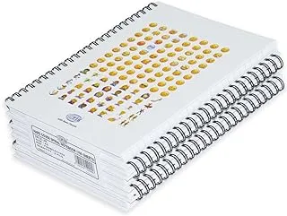 FIS FSNBSA51904 Spiral Hard Cover Single Line 100-Sheets Notebook 5-Pieces, A5 Size