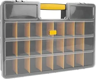 Performance Tool W54037 26 Adjustable Compartment Hardware Organizer Box With Dividers - Durable Plastic Screw Organizer For Nuts, Bolts, Screws, Nails, and Small Hardware